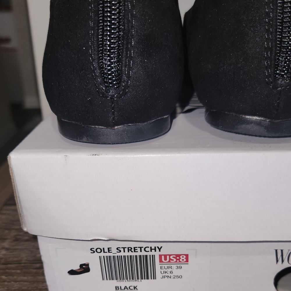 Dream Pairs Women's Black Ballet Flats w/ Elastic Ankle Straps Size 8. - Picture 5 of 8
